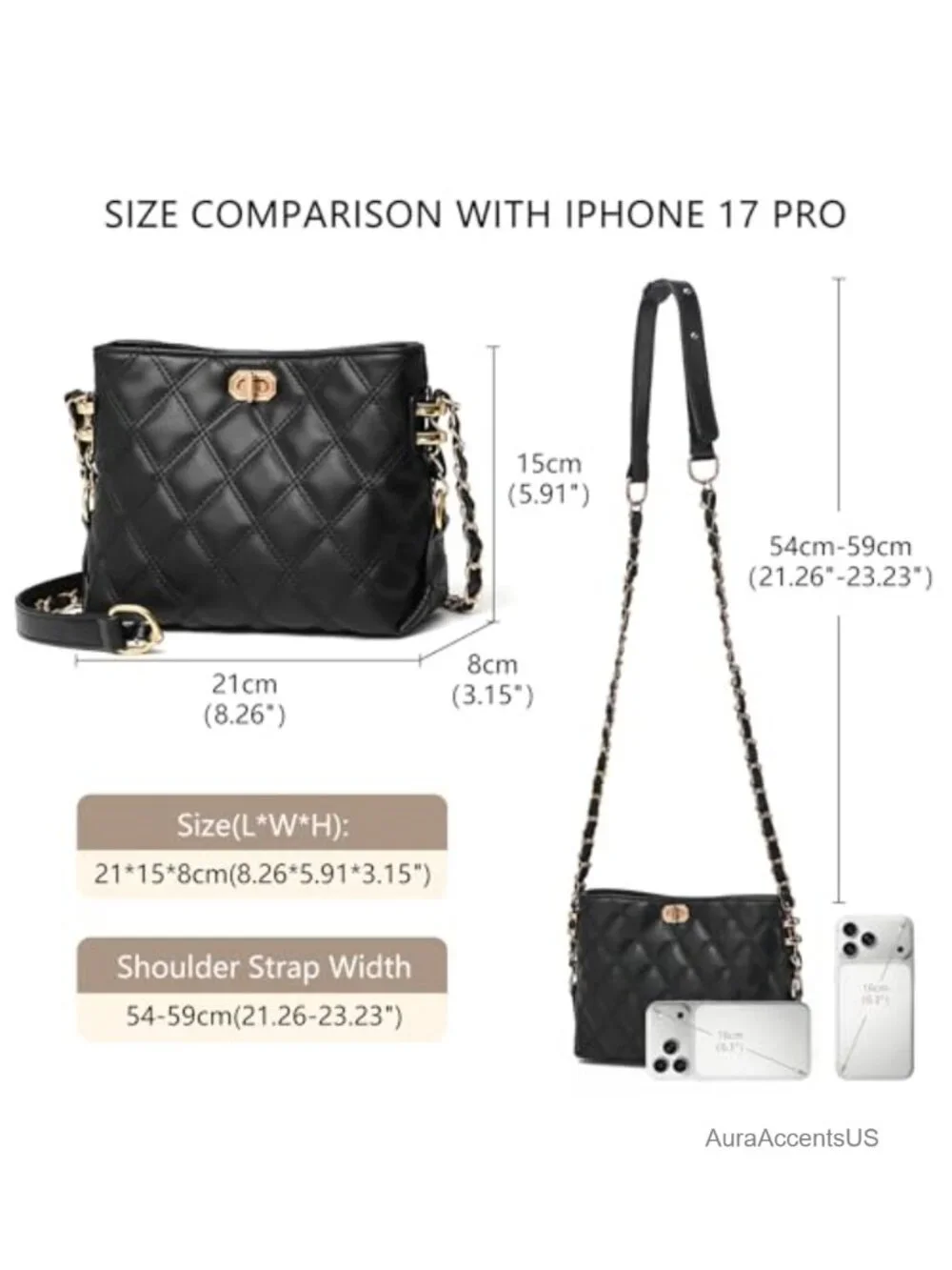 PU Leather Crossbody Bag Lightweight Handbag Shoulder Purse